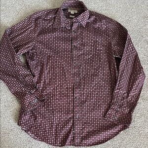 Men's Burgundy Patterned button down Shirt
